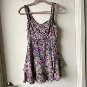 Free People | Paisley Print Sleeveless Mini Dress 0